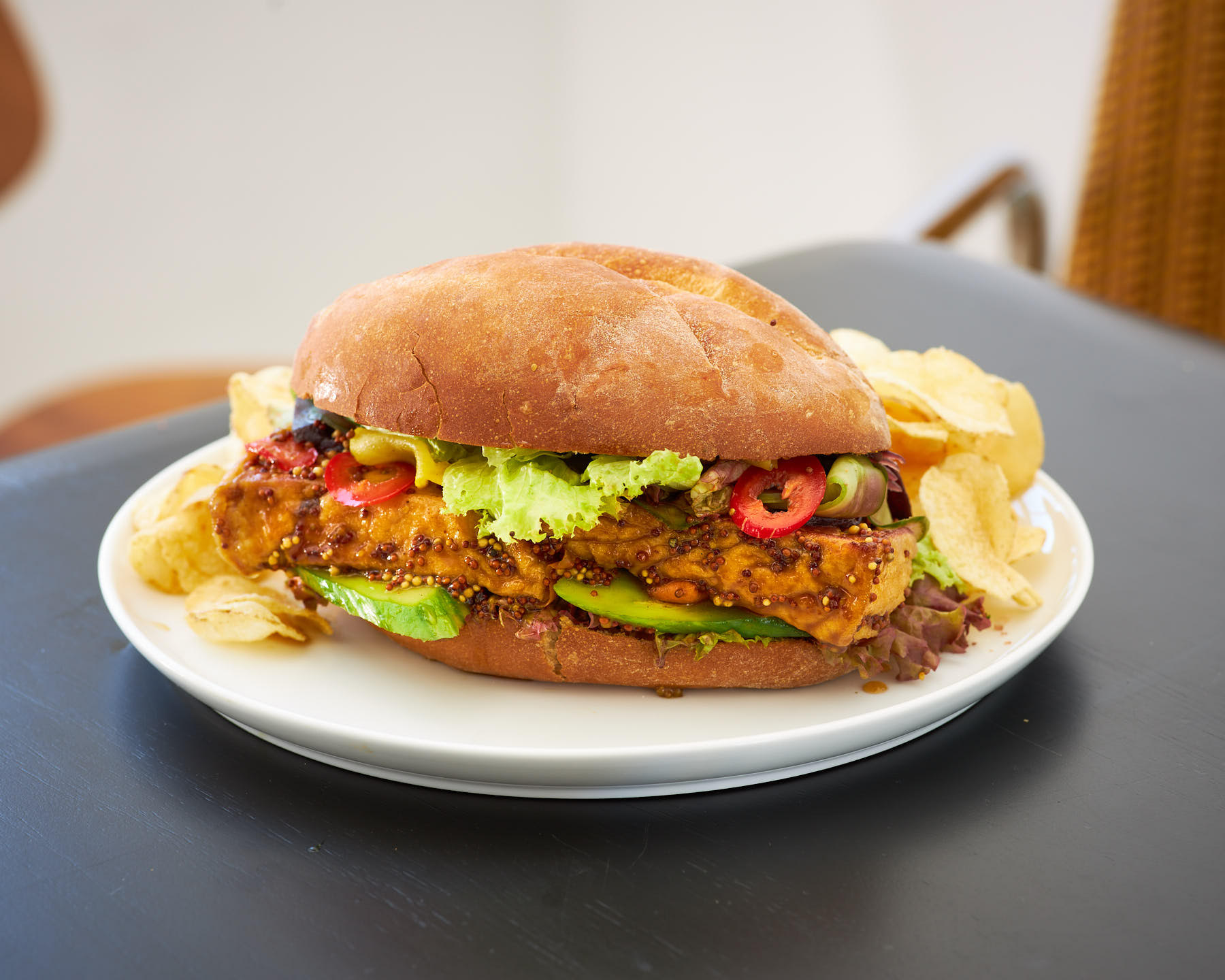 Sandwich moutarde érable tofu