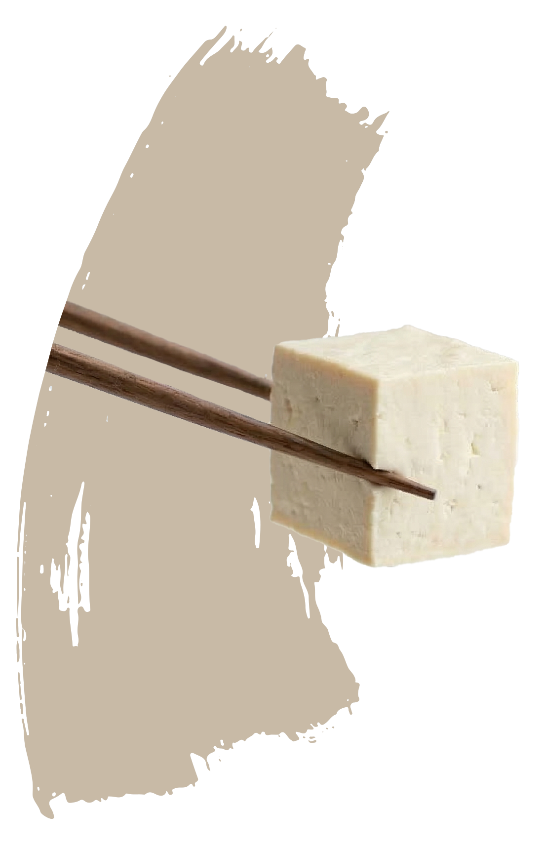 illustration bloc de tofu chopsticks